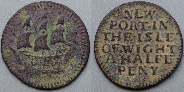 Newport, Isle of Wight, town issue halfpenny Newport, Isle of Wight, town issue halfpenny